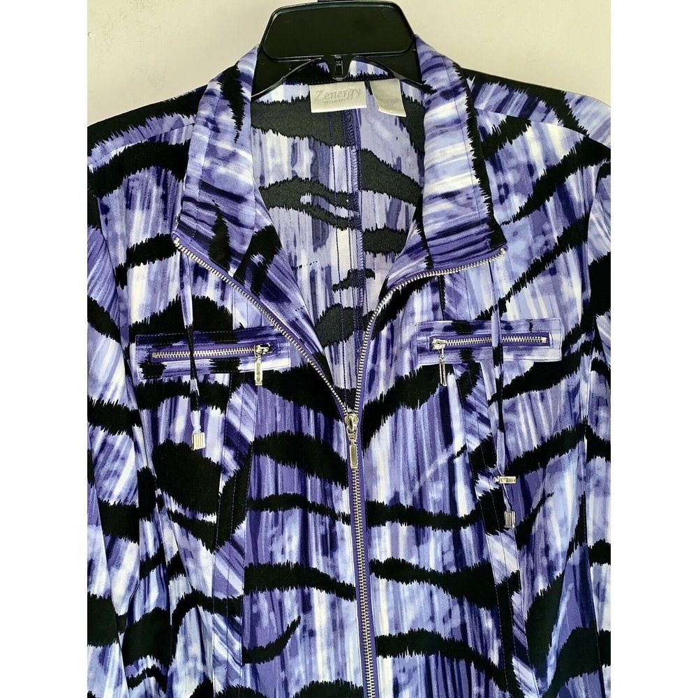 Chico's Purple and Black Patterned Utility Jacket - Picture 7 of 16